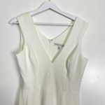 Dress the Population Sandra Plunge Crepe Trumpet Gown in Off White Size Medium Photo 6