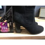 Style & Co  Women's 8.5 Black Suede Block Heel Side Zipper Knee High Riding Boots Photo 6