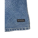 Athleta Vintage Knee Length Medium Wash Faded Denim Skirt Photo 2