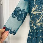 Jen's Pirate Booty  Teal Geometric Lace Dress see Measurements ( oversized) Photo 2