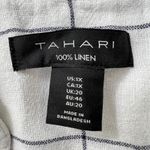 Tahari ‎ 100% Linen White Windowpane Plaid Button Up Shirt Top Women's 1X Casual Photo 4