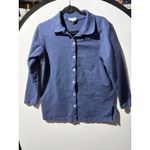 Cotton Studio Womens Blue Button Up Collared Long Sleeve Shirt Size S Photo 1