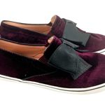 Kate Spade Delise 2 burgundy velvet leather bow slip on accent sneakers size 6.5 Photo 1