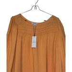 Current Air Women's Top Wide Neck Chest Smocked Boxy Fit Cantaloupe Medium NWT Photo 3