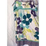 Roxy VTG Y2K Floral Sundress Tropical Empire Waist Mini Dress S Beach Vacation Photo 2