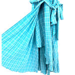Calvin Klein  size 2 blue‎ plaid sleeveless dress wrap style gingham tie waist Photo 5