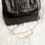 Tory Burch | Black Quilted Marion Patent Leather Satchel Double Handle Purse Bag Photo 2