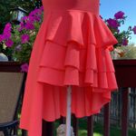 New, Gorgeous Neon Pink Top Chic Asymmetrical Ruffle Train Top. Size Small Photo 12