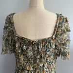 Mac Duggal Multicolor Short Sleeve Micro Ruffle Tea Length Dress- Size 16 NWT Photo 8