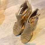 Top Moda  Brown Cutout stacked tan gladiator heels size 9 Photo 1