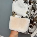 Boston Proper  Faux Suede Shearling Coat Floral Print S Photo 8