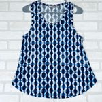 Athleta  Women's Tank Top Sleeveless‎ Blue White Diamond Pattern Athleisure Small Photo 0
