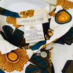 Jones New York  Vintage Button Down Blouse Shirt Top Gold Medal Print Size 12 Photo 3