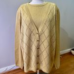 Alfred Dunner  Women's Mock Layer Gold Metallic Pullover Long Sleeve Sweater L Photo 0