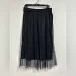 Truly 4 You Women's Casual Black Pleated Tulle Skirt NWOT Size L Photo 5