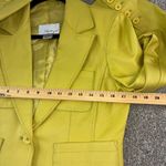 Spiegel Womens Size 6 Yellow Leather Blazer Jacket Pockets Buttons Workwear Chic Photo 4