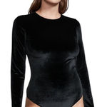 Victoria's Secret  black velvet rhinestone back cutout bodysuit Size Large NWT Photo 0