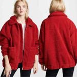 I am gia I. Am. Gia Pixie Oversized Teddy Coat Red size Medium Revolve $110 Photo 14