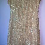 Vintage Size M Pastel Peach Silk Sequin Ball Gown Formal Dress Modest Hoco Prom Orange Size M Photo 8