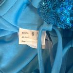 Women’s Blue Sequined Short Prom Party Homecoming Dress Ruffle Hem Size 8 Photo 6