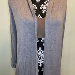 Magaschoni New  gray Cardigan Sweater Long Sleev Tunic open Front. Photo 0