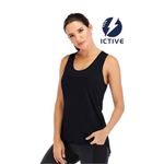 NWT Womens Ictive Black Racerback Fitness Running Dri Fit Tank Top Photo 1