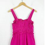 J.Crew  Sevilla Hot Pink Tiered Midi Dress Size Small Stretch Sleeveless Cotton Photo 11