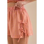 Altar'd State Orange Pink Gingham Plaid Lizzie Shorts XS Photo 7