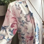 Cloth & Portrait Floral Faux Suede Open Lightweight Waterfall Cardigan Size M Photo 3