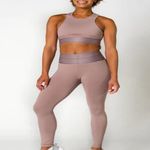 Revolve Beloforte Coco Bra and Jett Leggings Athleisure Outfit Dusty Rose Sz S Photo 1