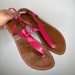 Sam Edelman  Gigi Pink Croc Embossed Leather Thong Sandals Size 8.5M Photo 0