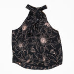 Joie NEW  Cedra B Silk Chiffon Halter Neck Cut Out  Caviar Floral Print Blouse Photo 0