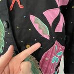 Sharon Anthony Art to Wear Silk Jacket with Fun Appliqué Embroidery Size MEDIUM Photo 9