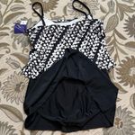 Indigo Bay Swimsuit One Piece Swimdress Swim Dress Polkadot 16 New Black Photo 2