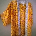 Japna Japan M Boho Floral Kimono Open Front Duster Photo 0