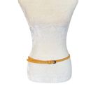 H&M  yellow leather adjustable skinny belt with gold buckle size small Photo 1