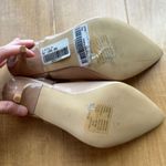 Platanitos Pointed Toe Patent Leather Heels with Bow, Nude, Size 38 (US 7) Tan Photo 9