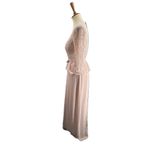 Jenny Packham Maxi Dress Blush Pink Lace and Chiffon Pleated Skirt 2 New Photo 5