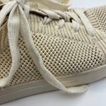 Lucky Luika Knit Sneakers Women's Size 8M Beige Tan Leather‎ Trim Slip On Photo 8