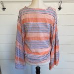 Anthropologie Lavender Fields Wmn's Peach Purple Boho Striped Tie-Front Top NWOT Photo 4
