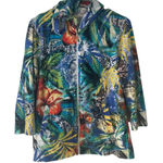 Sport Couture Size Medium Multicolor Vacation Tropical Floral Light Jacket‎ Blue Photo 0