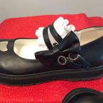 Berobello Maryjanes Bows Hallow Heart Black NWOT Lolita Size 8.5 US Photo 1