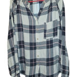 Time And Tru Time N Tru Plaid Button Down Pocket Ruffles Inseam Fall Maternity Med Photo 0