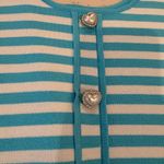 AQUA Barbie the Movie x Heart Button Teal Stripped Crop Top Womens Size Small Photo 4