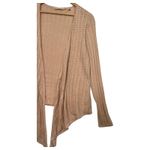 Soft Surroundings Cardigan Sweater Womens Small Tan Open Front Pointelle Knit Photo 3