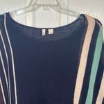 Anthropologie Moth by Sz S Linen Blend Poncho Sweater Multicolored Stripes Photo 1