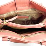 Nicole Miller Quilted Satchel Handbag Coral Pink Top Handle Crossbody Strap Photo 9