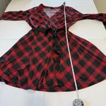 Torrid Red Black Buffalo Plaid Stretch Knit Wrap Dress Size 2X Photo 8