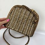 Vtg CEM Gold Metallic Woven Leather Crossbody Bag Full Zip Photo 4