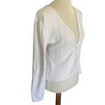 A Byer A. Byer White Knitted Long Sleeve Button Up Cropped Cardigan Size L Photo 2